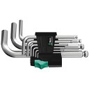 WERA ヴェラ 9本組 Hex-Plus レインボー ボールポイント付 L型六角棒 レンチ セット ホルダー付 133163 工具 ツール DIY 作業工具 道具