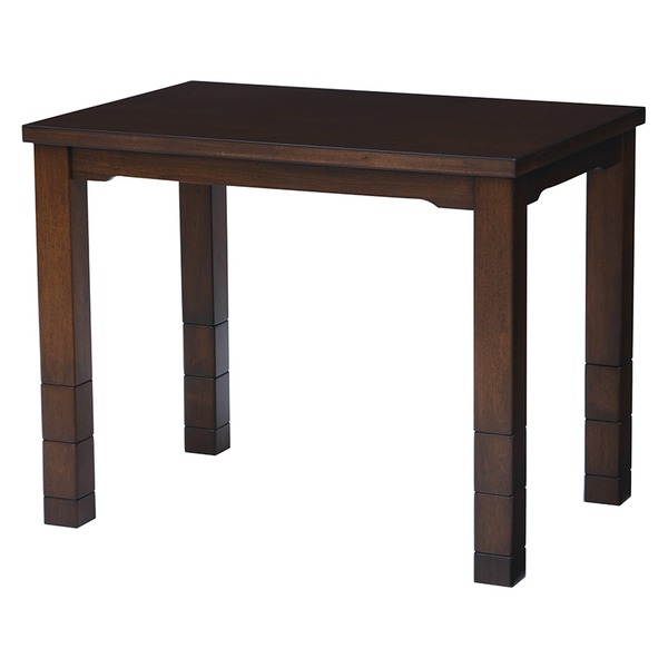 ダイニング こたつ テーブル 単品 約90×60cm ダークブラウン 木製 継脚付き 高さ調節可 要組立品 こたつテーブル 家具 こたつ こたつ本体