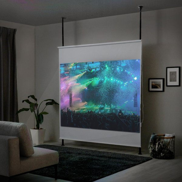 つっぱりポール ロールスクリーン セット 約幅180cm ブラック 生活用品・インテリア・雑貨 インテリア..