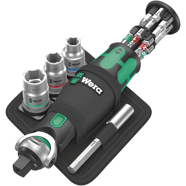 WERA ヴェラ ビットマガジン付 ZYKLOP ラチェット ビットソケット 18点セット インチサイズ 004283 工具 ツール DIY 作業工具