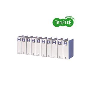 TANOSEE 【お徳用セット】 TANOSEE 両開きパイプ式ファイル A4タテ 80mmとじ 青 10冊 【お徳用 まとめ..