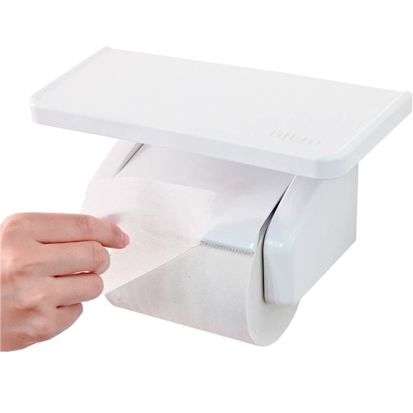 【3個セット お徳用セット】 オカ fill+fit ワンタッチ ペーパーホルダー 棚付き 【お徳用 まとめ買い お買い得 業務用 割引 セット販売】 （掃除 トイレ用品 トイレ用洗剤 トイレ トイレ清掃）
