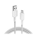 (まとめ) アンカージャパン ANKER 322 USB-C&USB-A ケーブル(USB2.0対応) 1.8m ホワイト A81H6N21 1本 【×2セット】(2)