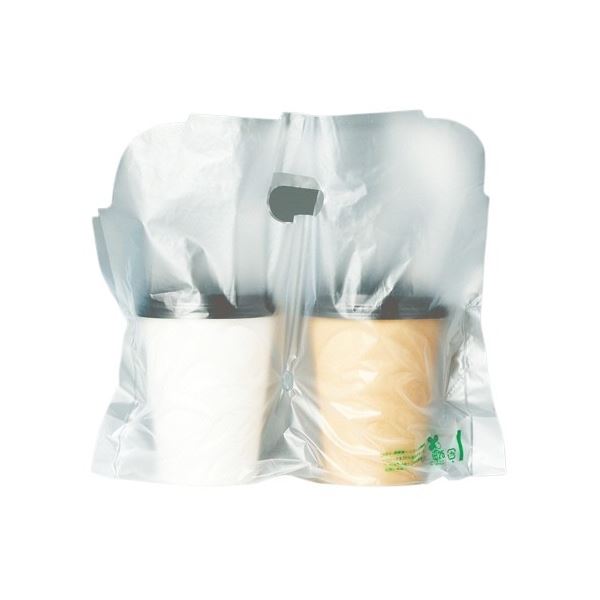 ミヤゲン カップ持ち運び袋キャリーカップ （バイオマス配合） 2個用 CAB04 1パック （100枚） 【×10セ..