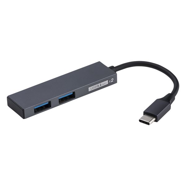 Digio2 USB Type-C 極薄変換ハブ STIX 2ポート グレー UH-C3302GY 極薄アルミボディの変換ハブ「STIX」シリーズ。デジタル家電 家電 パソコン・周辺機器 ハブ