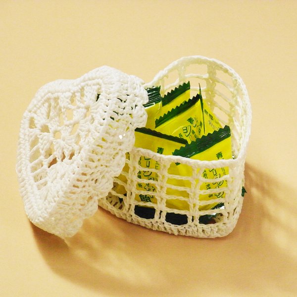 レースバスケット / 蓋付きバスケット 【3個入り / 1セット】 コットン / 樹脂コーティング EF-1483 〔インテリア雑貨〕