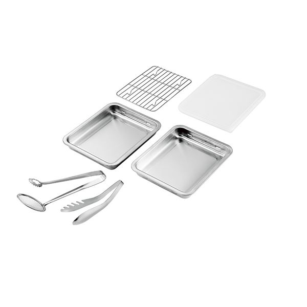 SUS ・ ga(サス ・ ガ) ステンレスバット2枚（フタ ・ アミ付） SUS-B600 キッチン 食器 キッチン用品 飲食店 料理