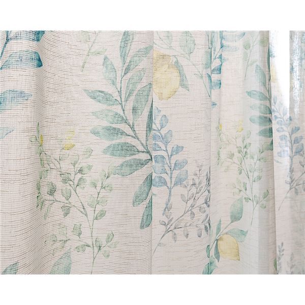 レースカーテン 幅100cm×丈218cm グリーン 2枚 洗える 日本製 アジャスターフック付き シャンヌ GN リビング ダイニング(インテリア ドレープカーテン スタイルカーテン カーテン 遮光 遮熱 カーテン・ブラインド) [2]