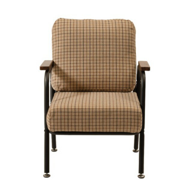 ソファ 約幅55cm 1人掛け ベージュ 肘付き スチール ソファー リビング インテリア家具 生活家具 組立品 インテリア 家具 ソファ 一人掛けソファ