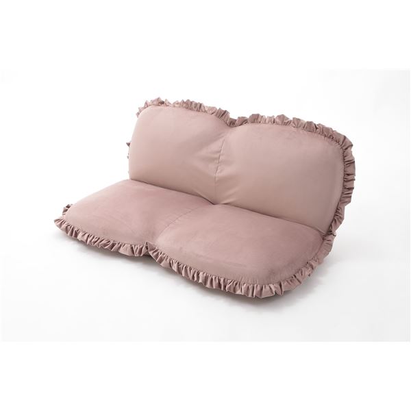 ローソファー 座椅子 約幅117cm 2人掛け ピンク 背もたれ14段階リクライング スチールパイプ 日本製 リビング ダイニング