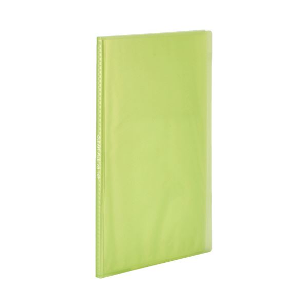 TANOSEE 【お徳用セット】 TANOSEE 環境にやさしいクリアファイル （植物由来原料配合） A4タテ 10ポケット 背幅11mm ライトグリーン 1冊 【×10セット】 【 まとめ買い お買い得 割引 】 オフィス用品 ファイル・バインダー クリアケース・クリアファイル