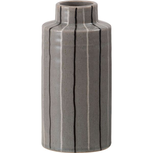 フラワーベース グレー （約W10.5×D10.5×H22cm） 完成品 花 花瓶