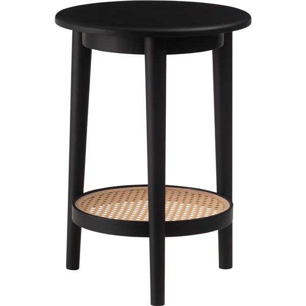 サイドテーブル 約幅36cm ブラック 棚付き ディスプレイ棚 リビング インテリア家具 生活家具 組立式 インテリア 家具 テーブル サイドテーブル ナイトテーブル