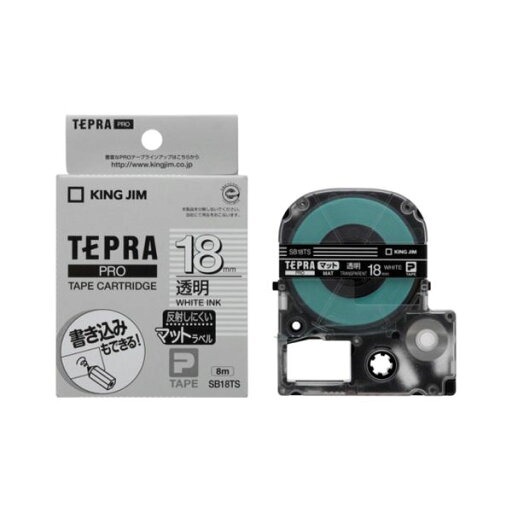 【キングジム 事務用品 KING JIM 文具 オフィス用品 文具】 「テプラ」PRO SRシリーズ専用テープカートリッジ マットラベル 8m SB18TS 透明 白文字 1巻8m 日用品雑貨・文房具・手芸 文房具・事務用品 文具 オフィス用品 文房具 事務用品 ラベルシール・プリンタ 【キングジム 事務用品 KING JIM 文具 オフィス用品 文具】 「テプラ」PRO SRシリーズ専用テープカートリッジ マットラベル 8m SB18TS 透明 白文字 1巻8m 日用品雑貨・文房具・手芸 文房具・事務用品 文具 オフィス用品 文房具 事務用品 ラベルシール・プリンタ
