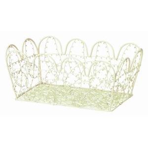 【2個セット お徳用セット】 小物入れ ワイヤーかご 大 アイボリー （小物収納 カゴ） 【お徳用 まとめ買い お買い得 業務用 割引 セット販売】 （ 掃除用品 文房具・事務用品 生活雑貨 オフィス用品 日用品雑貨 日用消耗品 文房具 お掃除 ）