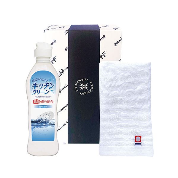 【5セット】 今治産タオル&キッチン洗剤セット ウォッシュタオル、キッチンクリーン SMM10X5(3)