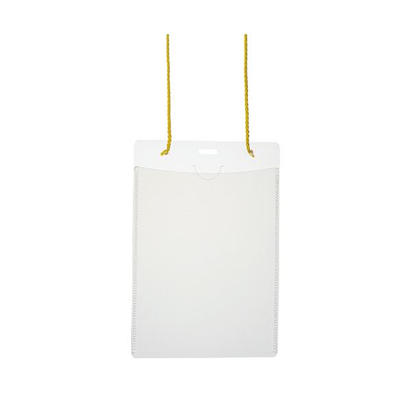 【プラス 事務用品 PLUS 文具 オフィス用品 文具】 イベント用吊り下げ式 名札 はがきサイズ イエロー ..