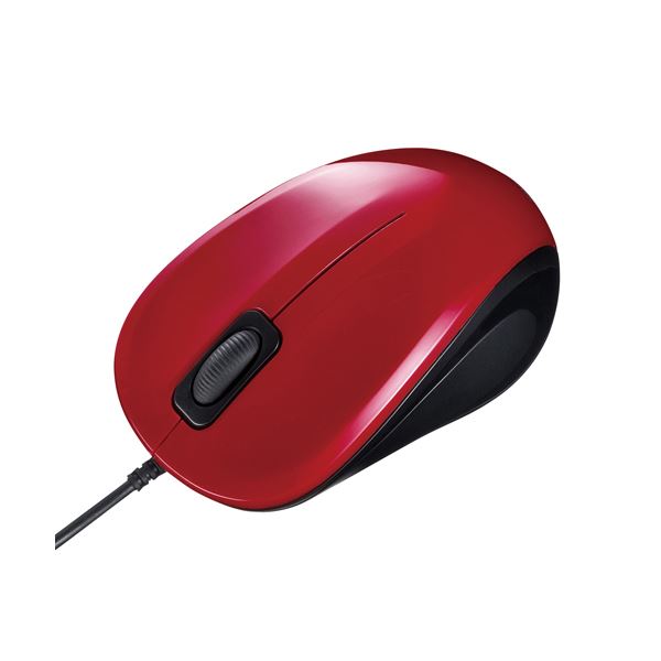 サンワサプライ 抗菌・静音有線ブルーLEDマウス レッド AV デジタル デジタル家電 PC PC周辺機器 PCアクセサリー PCサプライ・消耗品 家電 パソコン・周辺機器 マウス・マウスパッド