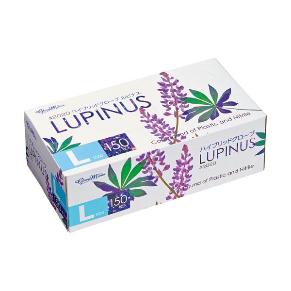 川西工業ハイブリッドグローブ ルピナス 粉なし L 2020-L 1箱 （150枚） 【×2セット】 【お徳用 まとめ買い お買い得 業務用 割引 セット販売】 （ 掃除用品 文房具・事務用品 生活雑貨 オフィス用品 日用品雑貨 日用消耗品 文房具 お掃除 ）
