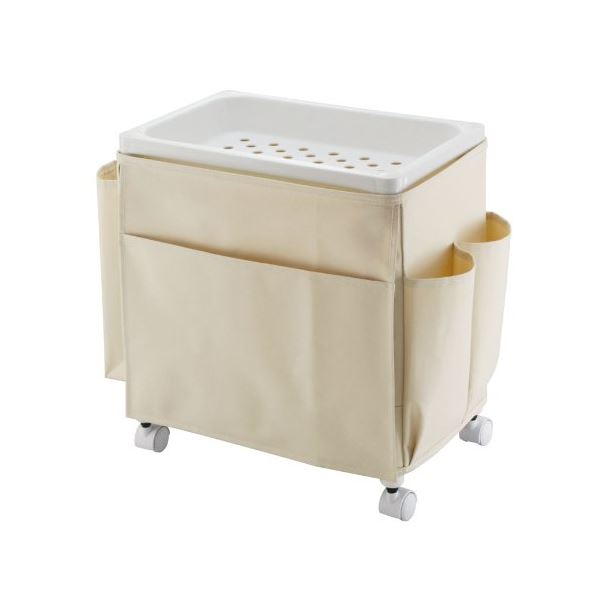 【3個セット】 サイドテーブルワゴン / ミニラック 【バスケットタイプ】 幅35cm キャスター付き 【 セット販売 まとめ買い 割引 】 インテリア 家具 テーブル サイドテーブル ナイトテーブル