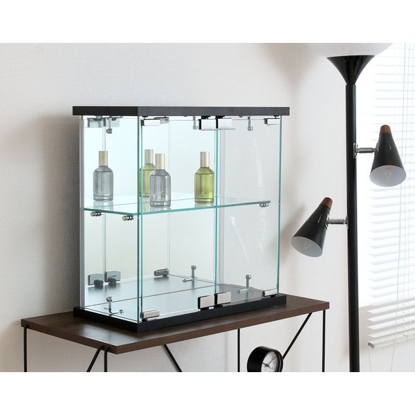 卓上ガラスコレクションケース BK ブラック 組立品【代引不可】