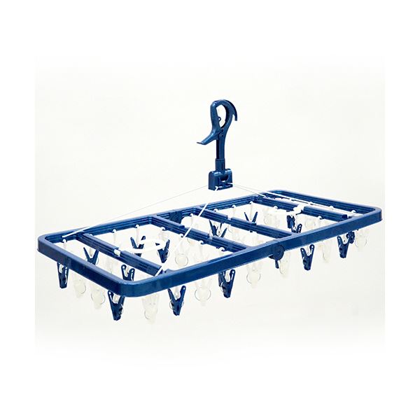 東和産業 LSTサイドフック付角ハンガー ピンチ42個付 ブルー 1個 （ 掃除用品 文房具・事務用品 生活雑貨 オフィス用品 日用品雑貨 日用消耗品 文房具 お掃除 ）