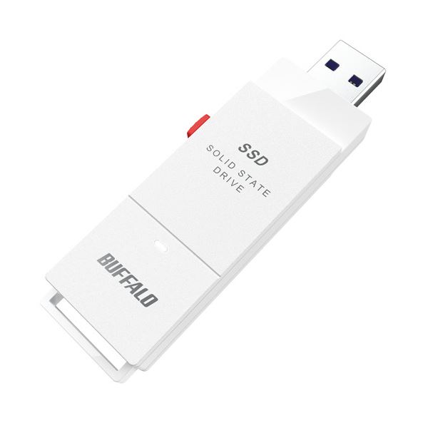 バッファロー USB3.2 (Gen2)TV録画 スティック型SSD 1TB ホワイト SSD-SCT1.0U3-WA 1台