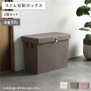宅配ボックス モカブラウン 【2個セット】 スリム 容量52L マルチコンテナ 収納用品 省スペース スタッキング コンパクト 賃貸 完成品【代引不可】