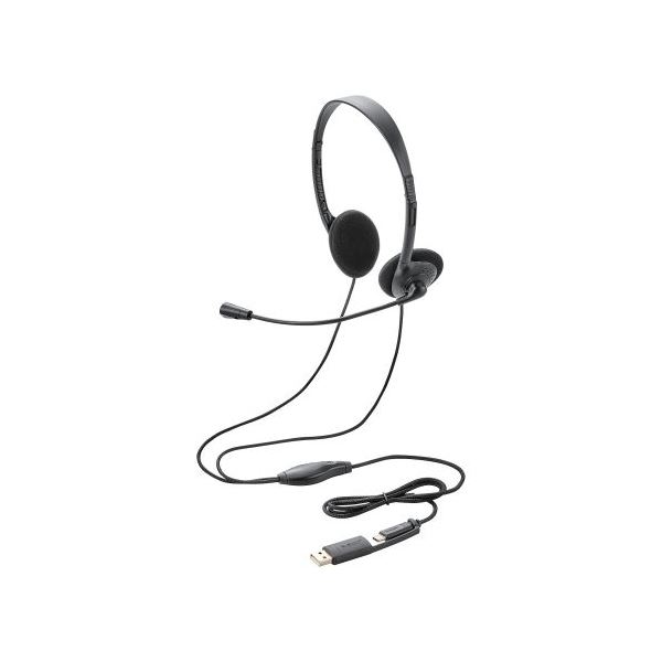 ELECOM エレコム PC機器 指向性マイク モバイルヘッドセット 小型タイプ USB Type-C HS-HP13SCBK