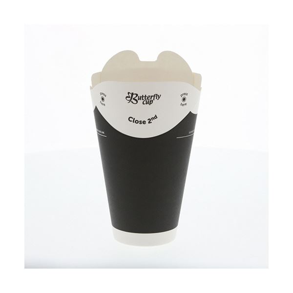 シモジマHEIKO 紙コップ バタフライカップ 12オンス ホット シングル ブラック #0045352071セット （800個：40個×20パック） 【 お徳用 まとめ買い お買い得 業務用 お徳用セット 】 キッチン用品・食器・調理器具 日用雑貨・キッチン用品 キッチン 台所用品
