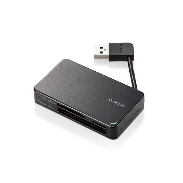 ELECOM エレコム PC機器 USB3.0対応メモリカードリーダー / ケーブル収納型タイプ ブラック MR3-K303BK