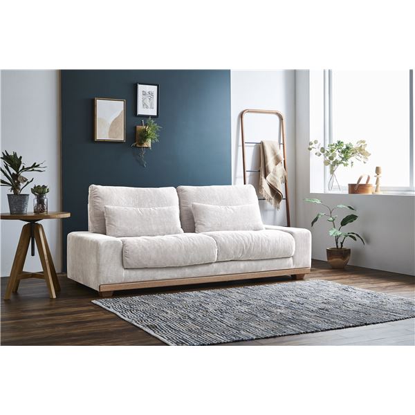 ソファ 3P アイボリー IV インテリア・収納 家具 インテリア・家具 ソファ 三人掛けソファ 布地 ファブリック