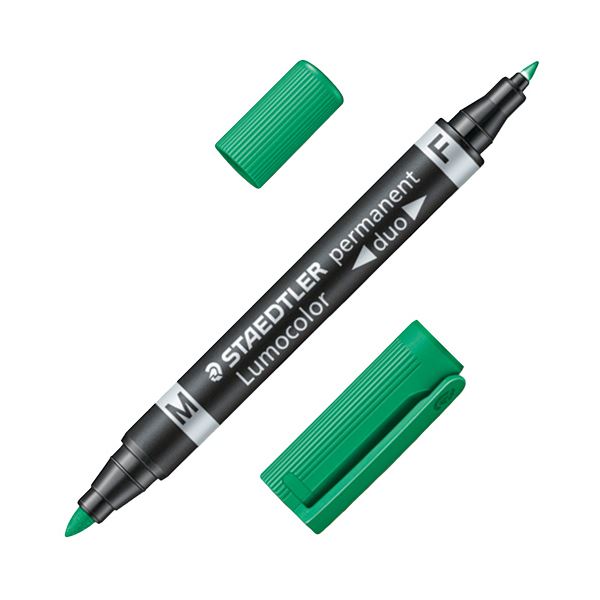 ステッドラー ステッドラー 油性マーカー ルモカラーデュオ M（1.5mm） / F（0.6mm） グリーン 348-5 1セット（10本） 文具 オフィス用品 ペン 万年筆