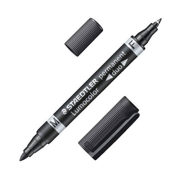 ステッドラー ステッドラー 油性マーカー ルモカラーデュオ M（1.5mm） / F（0.6mm） ブラック 348-9 1セット（10本） 文具 オフィス用品 ペン 万年筆