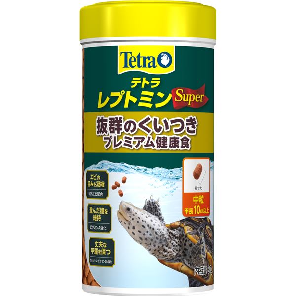 （まとめ）テトラ レプトミンスーパー中粒 80g 爬虫類・両生類フード 【×3セット】