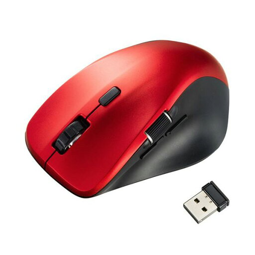 サンワサプライ 静音ワイヤレスマウス(サイドホイール付き) 5ボタン レッド MA-WBS524R 1個 サンワサプライ 静音ワイヤレスマウス(サイドホイール付き) 5ボタン レッド MA-WBS524R 1個
