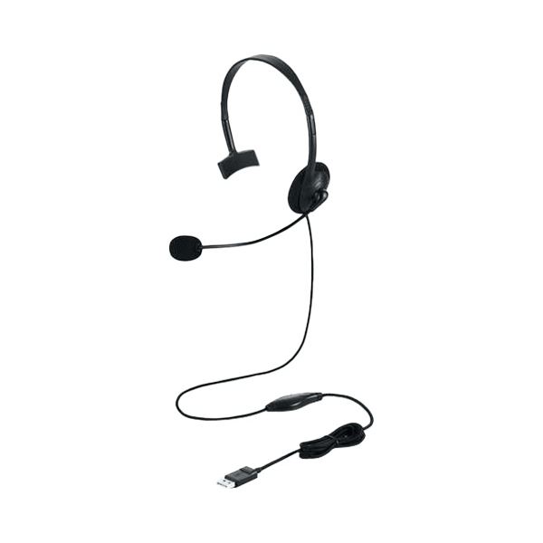 ELECOM エレコム PC機器 片耳オーバーヘッドセットType-C変換付 HS-HP21UCBK 1個