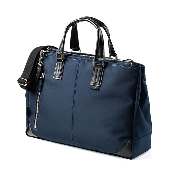 サンワダイレクト 日本製ビジネスバッグ （2WAY・高強度ナイロン使用・ネイビー） 200-BAG156NV 1個