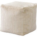 ミニ ビーズクッション 幅30×奥行30×高さ30cm ホワイト コーデュロイ 背当て スツール兼用 コンパクト 完成品 リビング