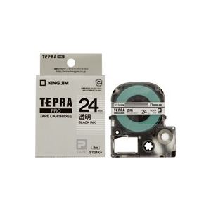 【3セット まとめ買い】 【キングジム 事務用品 KING JIM 文具 オフィス用品 文具】 テプラPROテープ / ラベルライター用テープ 【幅：24mm】 ST24K 透明に黒文字 【 まとめ買い お買い得 業務用 割引 オフィス用品 文房具 事務用品】 ラベルシール・プリンタ