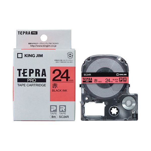 KING JIM （【キングジム 事務用品 KING JIM 文具 オフィス用品 文具】 ） テプラPROテープ 24mm 赤 KJ-SC24R 日用品雑貨・文房具・手芸 文房具・事務用品 文具 オフィス用品 文房具 事務用品 ラベルシール・プリンタのサムネイル