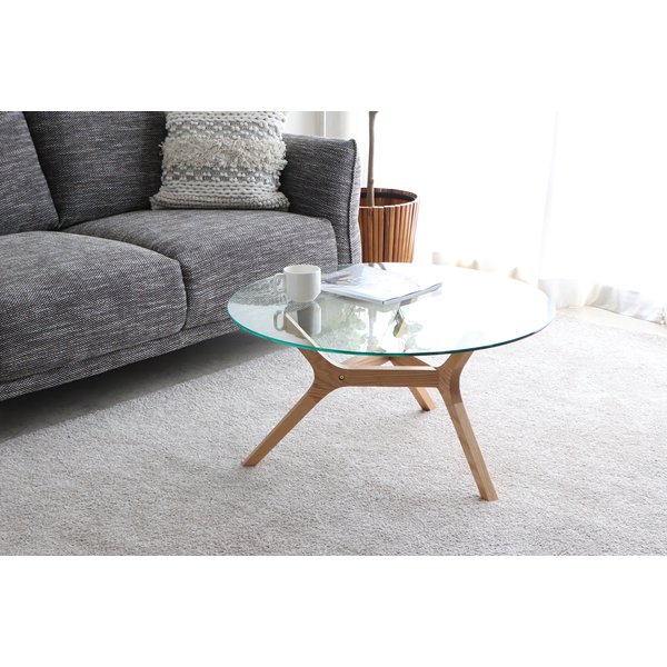 WT アモール ガラスリビングテーブル NA ベージュ 組立式【代引不可】(3)