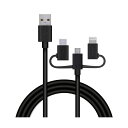 ELECOM エレコム PC機器 3in1ケーブルmicroB / TypeC / Lightning1.2m黒 AV デジタル デジタル家電 PC PC周辺機器 PCアクセサリー PCサプライ・消耗品 家電 パソコン・周辺機器 ケーブル・ケーブルカバー ケーブル・ケーブルカバー(2)