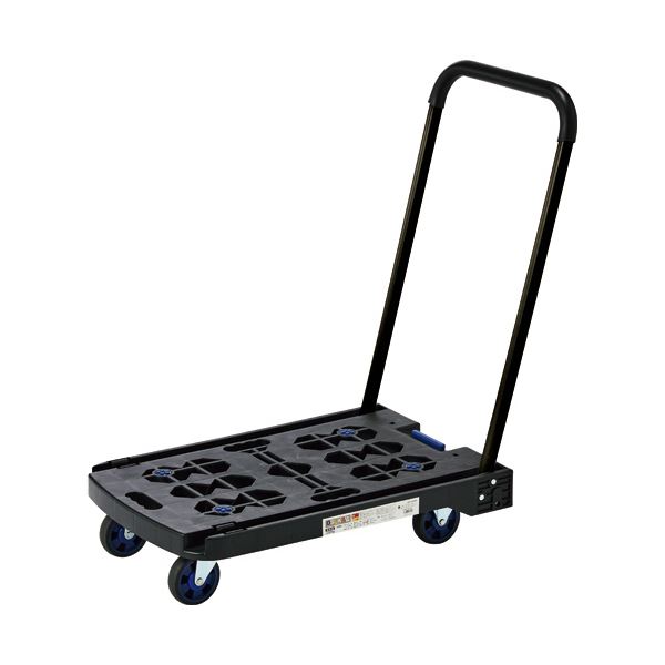 TANOSEE 静運軽量 再生樹脂台車 150kg荷重 ブラック 1台 【運搬カート用品 作業カート用品 作業用 運搬用 集積 キャリー カート キャリアカート 物流カート 移動用カート 作業用カート 】