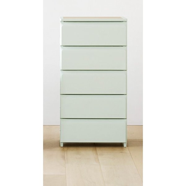 ROOM＆HOMEデイリー組立式引き出し L5段 セージグリーン