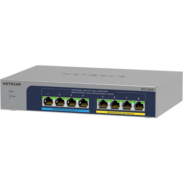 NETGEAR Inc. Ultra60 PoE++対応 (230W)1G/2.5Gマルチギガ8ポートアンマネージスイッチ MS108UP-100JPS