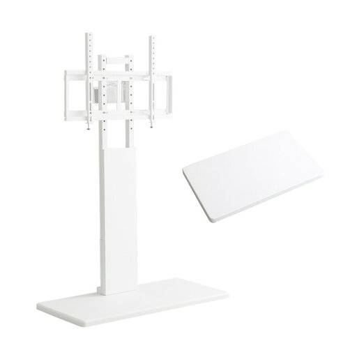 最大100インチ対応 頑丈テレビスタンド 専用棚板 セット 本体ホワイト / 棚板ホワイト 組立品 最大100インチ対応 頑丈テレビスタンド 専用棚板 セット 本体ホワイト / 棚板ホワイト 組立品
