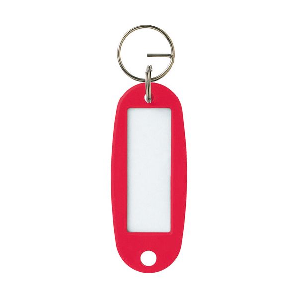 【まとめ買い セット販売】 オープン工業 キーホルダー名札 ハードタイプ 赤 KH-50-10-RD 1袋（10枚） ..