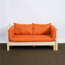 【 ソファベッド 】 オレンジマット＆クッション2個セット 組立式インテリア・寝具・収納 ベッド ソファベッド