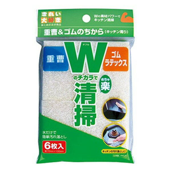 日本製 Japan 重曹&ゴムの力キッチン周り6枚入 HS211 39-335【10個セット】 キッチン 食器 キッチン用品 飲食店 料理